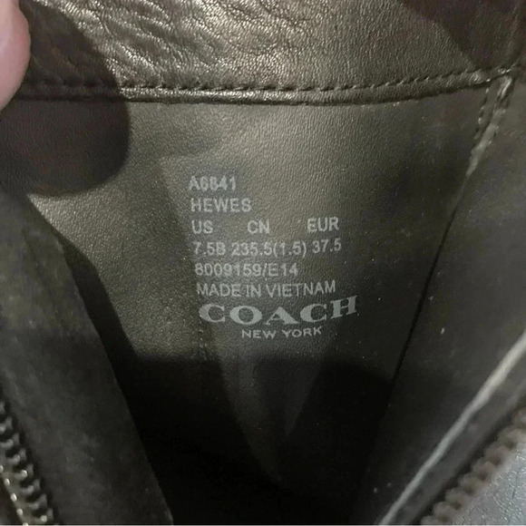 Coach Hewes  black leather heel ankle boots - Picture 4 of 8